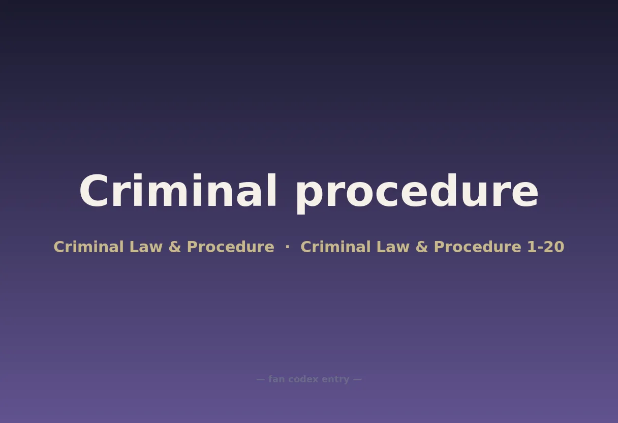 Criminal procedure