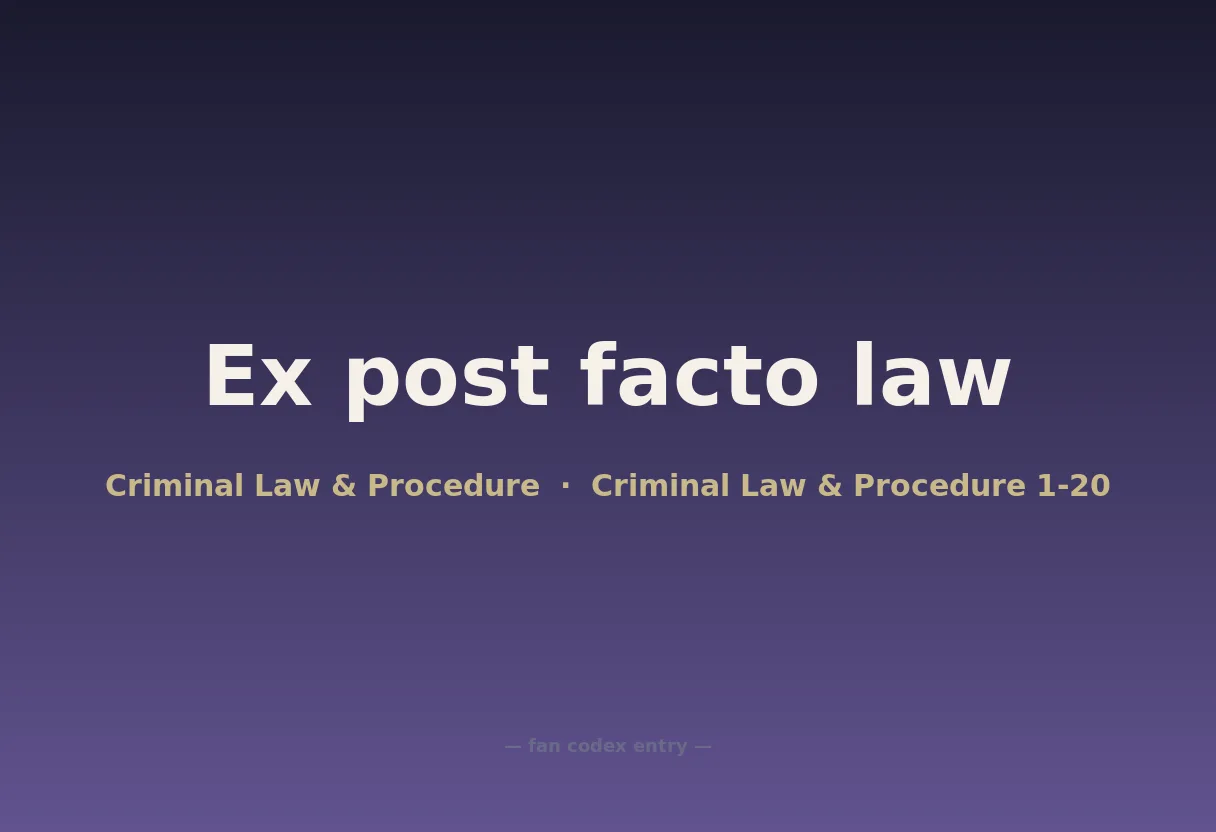 Ex post facto law